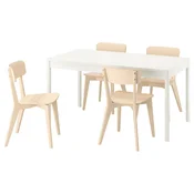 TONSTAD / LISABO Sto i 4 stolice, prljavobela/jasen, 150x80 cm