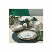24-delni jedilni set, bel/moder, porcelan