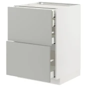 METOD / MAXIMERA Pod.orm.2front/2dnj/1srd/1vis.fiok, bela/Havstorp svetlosiva, 60x60 cm