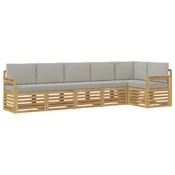 Set vanjskih sofa 6 pcs Bijela i svjetlosiva
