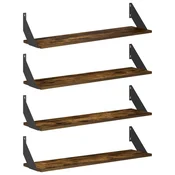 Vidaxl Stenske police 4 kos Dimljen hrast 80 x 20 x 17 cm