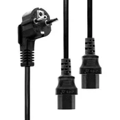 Power Y-napajalni kabel 1.8m črn IEC320
