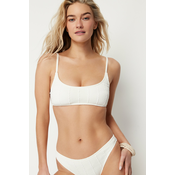 Trendyol Ecru Strapless Textured Bikini Top