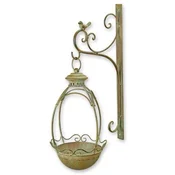 Casa Padrino Art Nouveau Wall Bird Bath Green/Rust 16 x 30 x H. 52 cm - Metal Wall Bird Bath - Garden & Terrace Decoration Accessories - Baroque & Art Nouveau Decoration Accessories