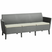 Salemo troosobna vrtna sofa od sintetickog ratan, cappuccino