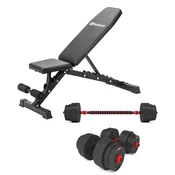 Nastavljiva klop Paracot Bench T10 + Komplet uteži in palic Cembar 40 kg
