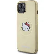 HELLO KITTY HELLO KITTY HARDCASE USNJEN OVITEK ZA IPHONE 15 14 13 ZA MAGSAFE KITTEN HEAD