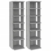 Vidaxl Regal za čevlje 2 kosa sivi sonoma 27,5x27x102cm inženirski les