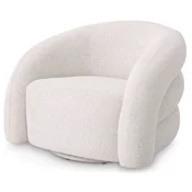Casa Padrino luxury swivel armchair white 91 x 80 x H. 66 cm - Living room armchair - Living room furniture - Luxury furniture - Luxury furnishings - Luxury Quality