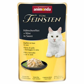 animonda vom Feinsten Adult v omaki 18 x 50 g - Piščančji file + sir v omaki