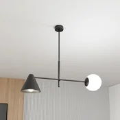 EMIBIG LIGHTING Stropna svetilka Hermes, 2-svetilna, črna, steklo, 70 cm, E14 - Dnevna soba/jedilnica - Sodobni - Kovina