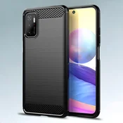 Silikonski ovitek carbon za Xiaomi Redmi Note 10 5G - Črna