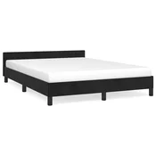 Vidaxl Posteljni okvir brez vzmetnice črn 140x190 cm žamet