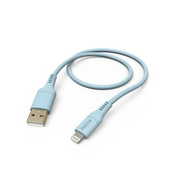 HAMA fleksibilni polnilni kabel, USB-A - Lightning, 1,5 m, silikonski, za iPhone, modri