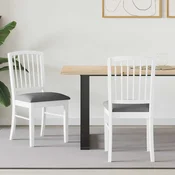 Jedilni stoli 2 kos Masivno gumovo les Bela 50 x 52,5 x 91 cm
