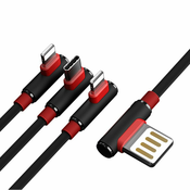 Proda Sparta USB - 2x Lightning / USB Type C kotni kabel 5A 1m