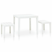 Vrtni stol s 2 klupe plasticni bijeli