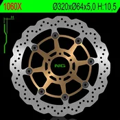 shumee Sprednji zavorni disk NG aprilia caponord 1200 13-17, yamaha FZR 1000 87-95, XJR1200/1300 95-99 (320X64X5MM) (6X8,5MM) valovito plavajoč