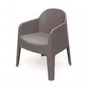Prosperplast Stol z nasloni za roke MILANE, plastičen, zemeljsko rjav 60x58x73,5 cm