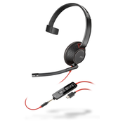 POLY Blackwire 5210 Slušalice Žičano Obruč za glavu Pozivi/glazba USB Tip-C Crno, Crveno
