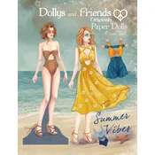 Dollys and Friends Originals Paper Dolls, Summer Vibes