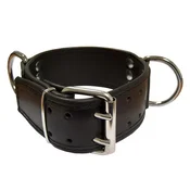 Mister B Leather Slave Collar D-Rings Broad Black