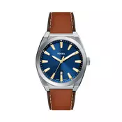 FOSSIL Analogna ura EVERETT modra/rjava/srebrna