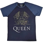 Queen Crest Raglan Navy Blue & Denim Blue XL Majica