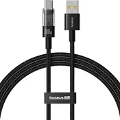 Punjac i podatkovni 100W USB-A na USB-C kabel Baseus Gem - 2m - cluster black