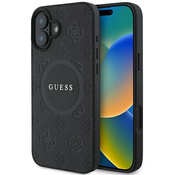 Guess GUHMP16SPSAPSMEK iPhone 16 6.1 black hardcase Saffiano Peony Classic Logo MagSafe (GUHMP16SPSAPSMEK)