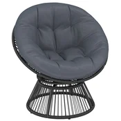 Homestar Stol Papasan 93x81x87 cm Siva
