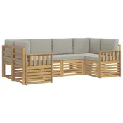 Set vanjskih sofa 5 pcs Bijela i svijetlosiva