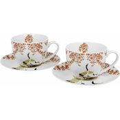 Duo Set 2 skodelic + krožnika Žerjav, 280 ml porcelan, darilna embalaža, 2390
