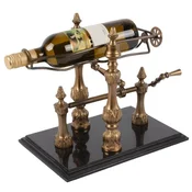 Casa Padrino Art Nouveau wine stand gold/black 40 cm - Wine bottle stand with marble base