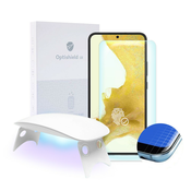 Premium zaščitno steklo Optishield Lux za Samsung Galaxy S22 Plus in UV svetilka
