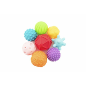 Teddies Komplet 8 žogic s teksturo gume 6-7 cm, 6m+