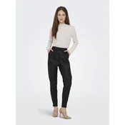 Only Ženske pantalone Poptrash, Ravan kroj, Crne