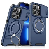 Maska za mobilni telefon iPhone 13 Pro CAMSHIELD RING STAND, Plava