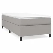 Vidaxl Posteljni okvir z vzmetmi svetlo siv 90x200 cm blago