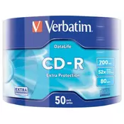 Verbatim CD-R, 43787, Extra Protection, pakiranje od 50 komada, 700 MB, 52x, 80 min., 12 cm, bez mogućnosti ispisa, omot, za arhiviranje podataka