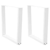 Vidaxl Noge za jedilno mizo v obliki črke V, 2 kosa, bele, 90 x (72-73,3) cm, jeklo