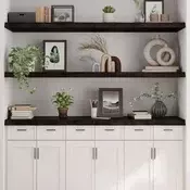 Zidna polica tamnosmeda 160x60x(2-6) cm od obradene hrastovine