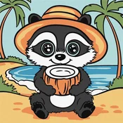 Rayher. Slikanje po številkah, Raccoon and coconut