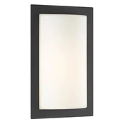 LCD Zunanja stenska svetilka Luis, grafit, E27, steklo, nerjaveče jeklo, aluminij - Sodobni - grafit, opal - Kovina
