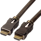 ROLINE Roline HDMI priključni kabel HDMI-A vtič\, HDMI-A vtič 1.50 m črna 11.04.5688 #####4K UHD\, dvojno oklopljen HDMI kabel, (20419139)
