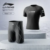 Li-Ning Muški set za plivanje, Majica i šorts, Kratak rukav, Crni