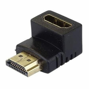HDMI M/F Adapter 90° desni kot, pozlačen