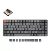 Keychron K3 Max brezžična nizkoprofilna mehanska tipkovnica, Gateron rjava stikala, RGB, siva (K3M-H3-UK)