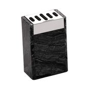 Knife holder, 5 spaces, marble, Rockingham Forge, Black - Grunwerg