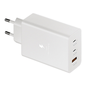 Punjac Fast Charging Adapter Trio (USB-Cx2,USB-A) za Samsung PD 65W sa Type-c kablom, Beli